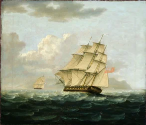 A British Frigate in Pursuit of a French Frigate